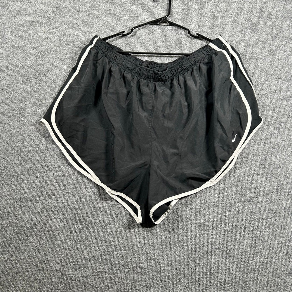 Nike Shorts Womens Size L Black White Trim Running Athletic Brief Liner Workout